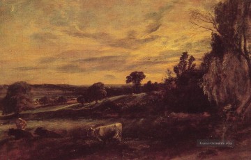  Constable Malerei - Landschaft Abend romantische John Constable